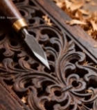  木雕工艺木雕刀雕刻特写3110#竖屏 	 