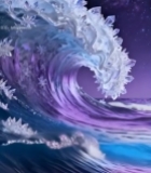  梦幻水晶海浪星空背景素材(1)2518#竖屏 	 