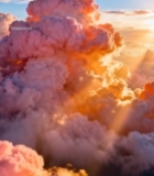  梦幻粉色云层天空美景128#竖屏 	 