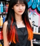  美发店染发造型女性特写3628#竖屏 	 