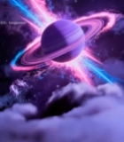  梦幻紫色星球宇宙素材4687#竖屏 	 