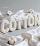  棉花字母与绸缎背景素材6340#竖屏 	 