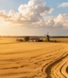  麦田风车乡村风光(1)1375#竖屏 	 