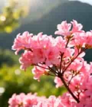  盛开的粉色花朵特写1486#横屏 	 