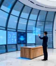  商务人士操作大屏数据展示区640#横屏 	 -