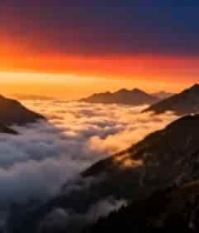  山脉云海日出全景1091#横屏 	 - 