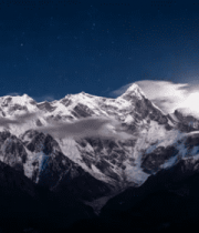 雪山月夜全景素材399#横屏 