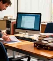  商务人士办公室整理文件1925#横屏 	 