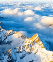 雪山云海高空俯瞰景象(1)5243#横屏 