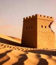  沙漠中的古老塔楼79#横屏 	 