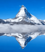 雪山全景及湖面倒影4921#横屏 