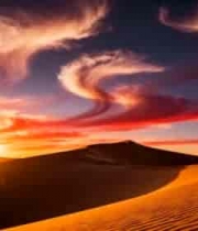  沙漠日落风光全景2121#横屏 	 
