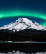 雪山极光夜空自然风光5117#横屏 