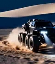 沙漠中越野汽车行驶画面1182#横屏 	 - 