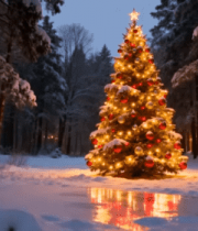 地森林中的圣诞树1073#横屏 