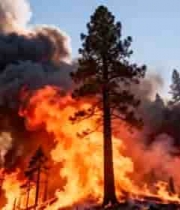  森林火灾熊熊燃烧场景2271#横屏 	 