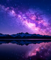 星空下的雪山湖泊全景5189#横屏 