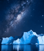 星空下的冰山夜景2802#横屏 