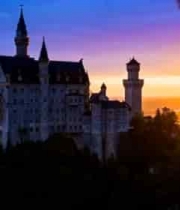  日落时分的新天鹅堡全景746#横屏 	 - 