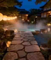  日式园林夜景灯笼景观1155#横屏 	 