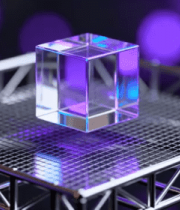 悬浮透明立方体科技感素材97#横屏 