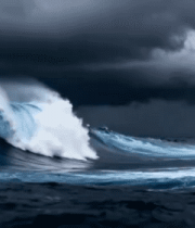 汹涌大海上的巨大海浪3711#横屏 