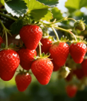 悬挂生长的新鲜草莓829#横屏 