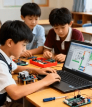 小学生课堂进行编程实践942#横屏 