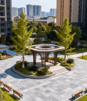 小区内绿化景观及休憩区1257#横屏 