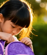 小女孩户外整理紫色书包2777#横屏 