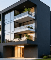 代风格多层住宅建筑素材5367#横屏 