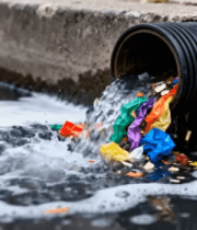 下水道口塑料垃圾倾倒画面5199#横屏 