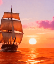 阳下海洋中的帆船5251#横屏 