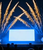 舞台晚会烟花绽放场景3367#横屏 