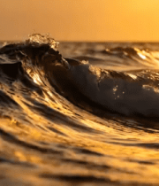 夕阳下大海海浪特写427#横屏 