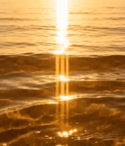 夕阳下波光粼粼的海面2187#横屏 