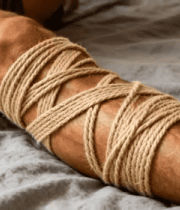 腿部缠绕绳索特写4614#横屏 