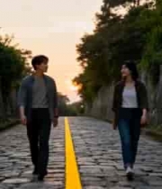  情侣石板路漫步946#横屏 	 