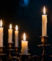  燃烧的蜡烛特写1934#横屏 	 