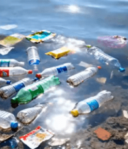 水域漂浮塑料瓶等垃圾1051#横屏 