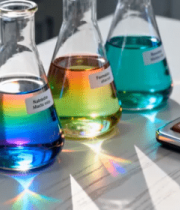 实验室锥形瓶彩色液体实验3095#横屏 