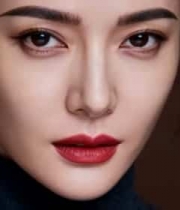  女性佩戴眼镜体验虚拟现实602#横屏 	 