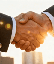 商务人士户外握手场景94#横屏 