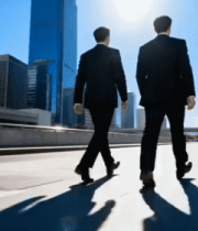 商务人士城市街道漫步背影2832#横屏 