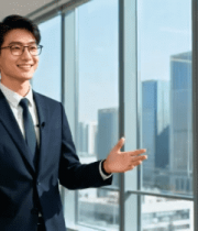 商务人士办公室内展手势2904#横屏 