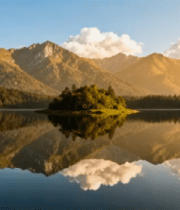 山林湖泊自然风景全景373#横屏 