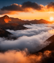 山峦云海日出全景4970#横屏 