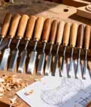  木工雕刻工具与木雕作品1506#横屏 	 