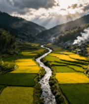 山间梯田田园风光5051#横屏 