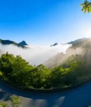 山间蜿蜒公路自然风光5252#横屏 